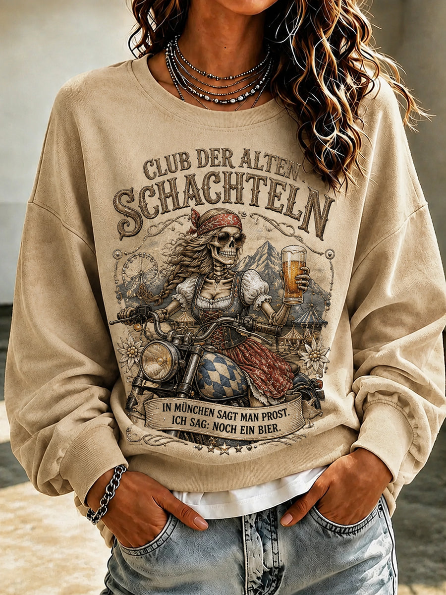 Frauen-Sweatshirt mit witzigem Oktoberfest-Print