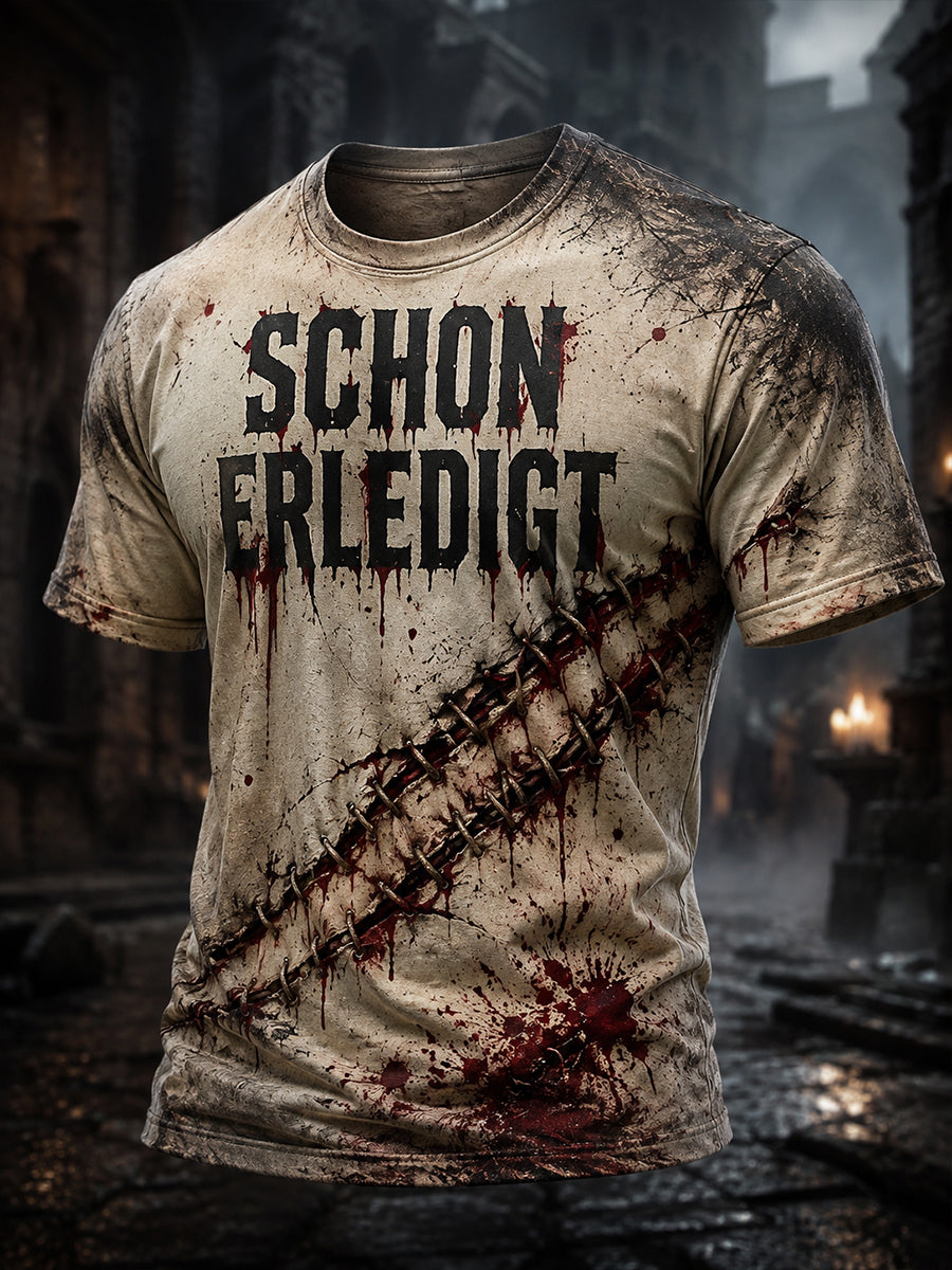 Herren-Halloween-Kunstdruck-T-Shirt