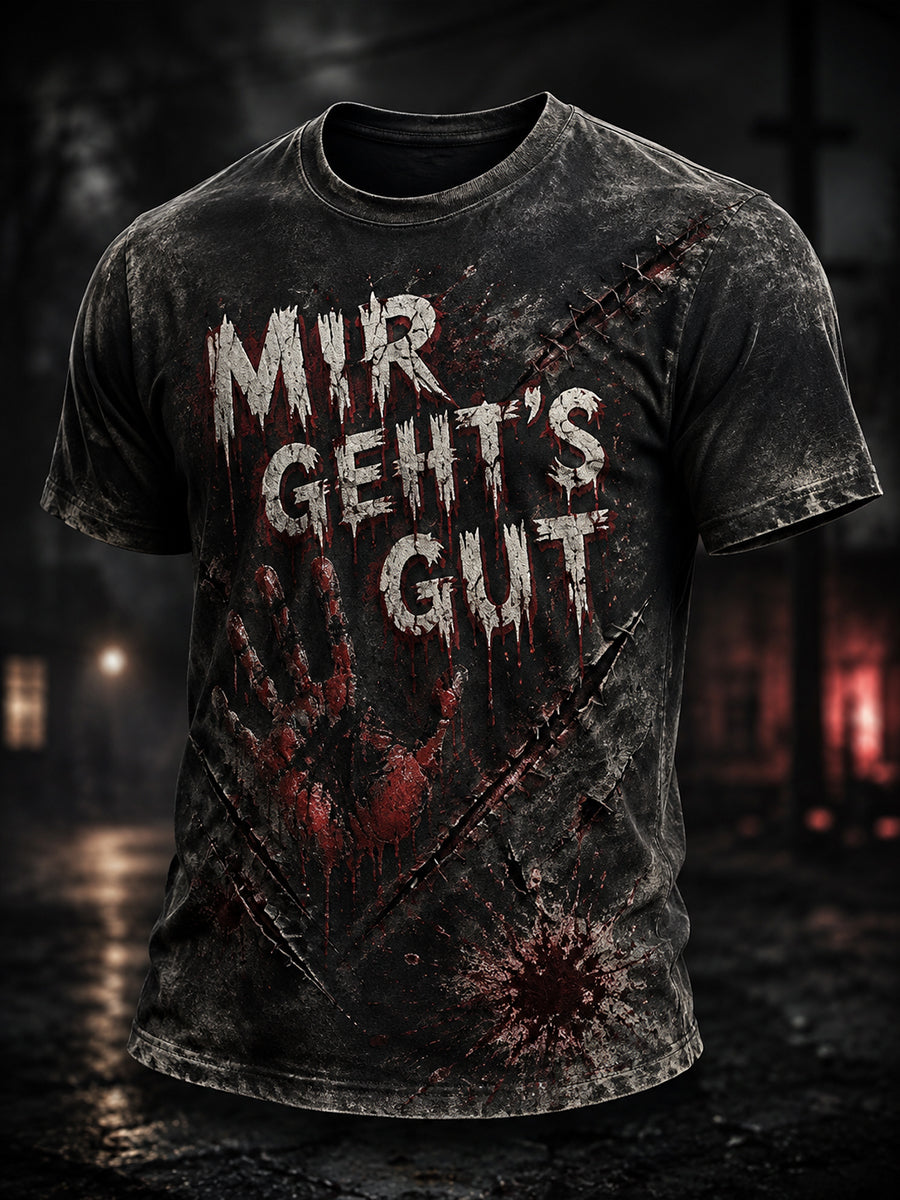 Herren-Halloween-Kunstdruck-T-Shirt