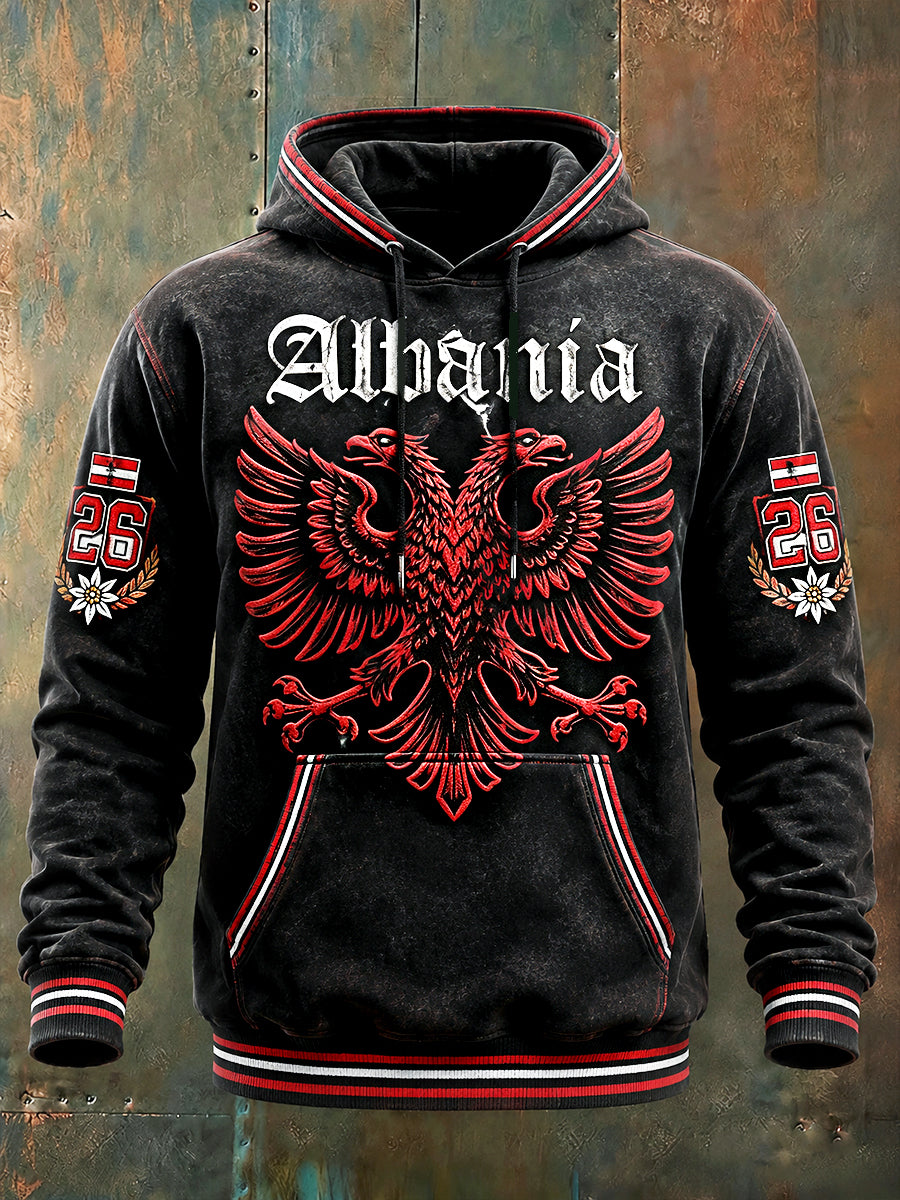 Sweatshirt mit Kapuze für Herren mit österreichi schem Adler druck