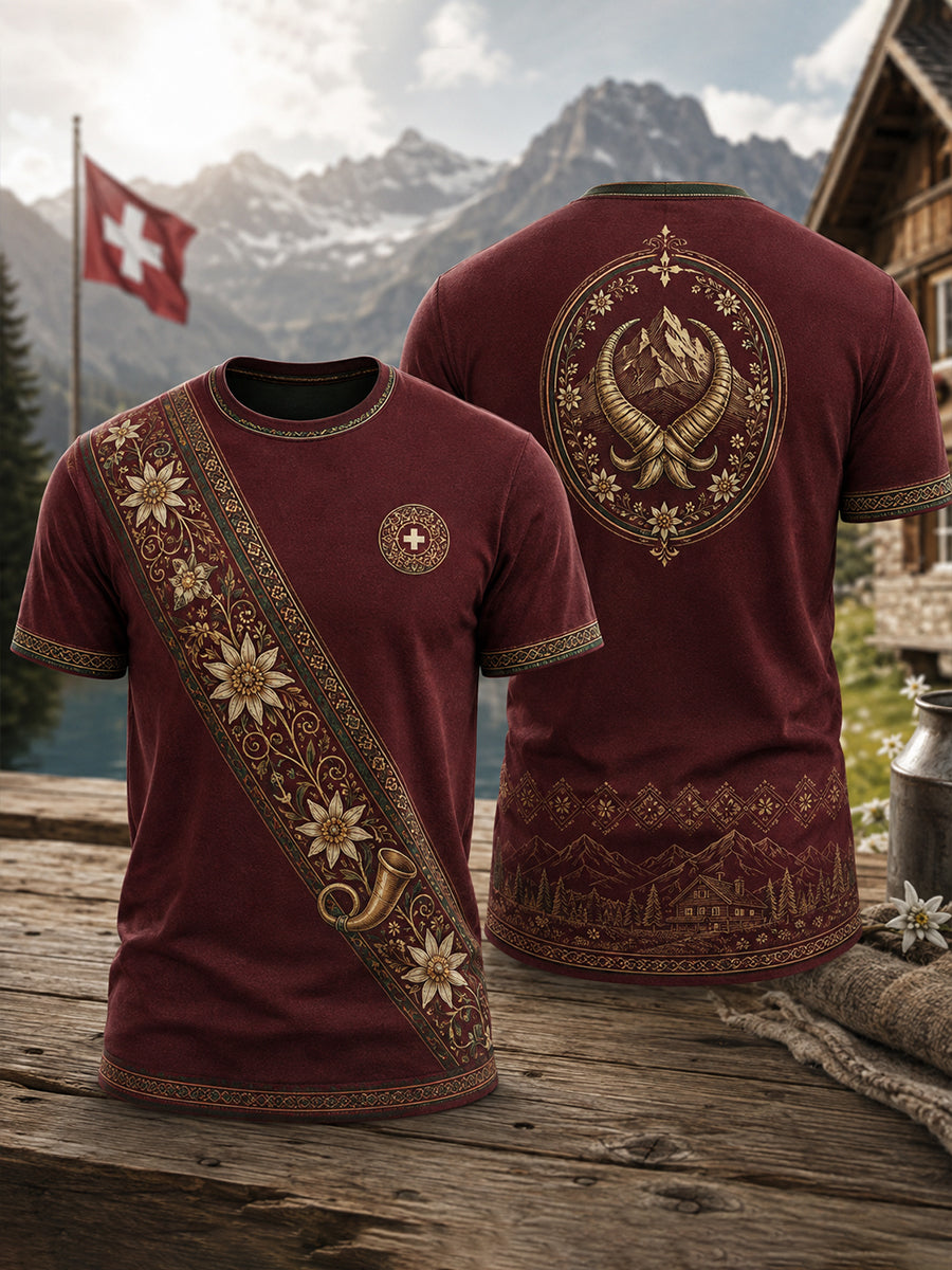 Kunstdruck zum Schweizerischen Hirtenfest der Männer – Lässiges T-Shirt