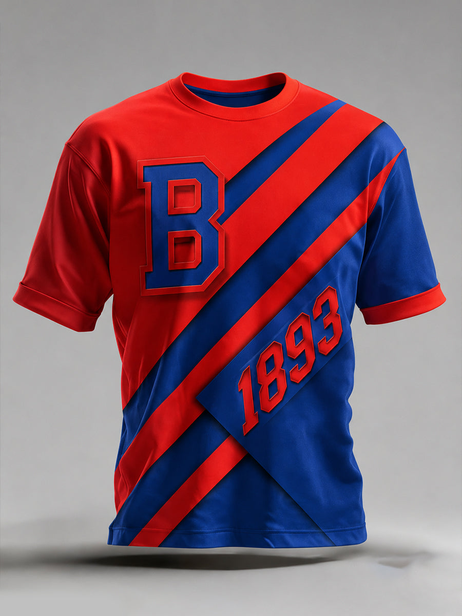 Herren-T-Shirt mit Kunstdruck und kulturellen Elementen des FC Basel