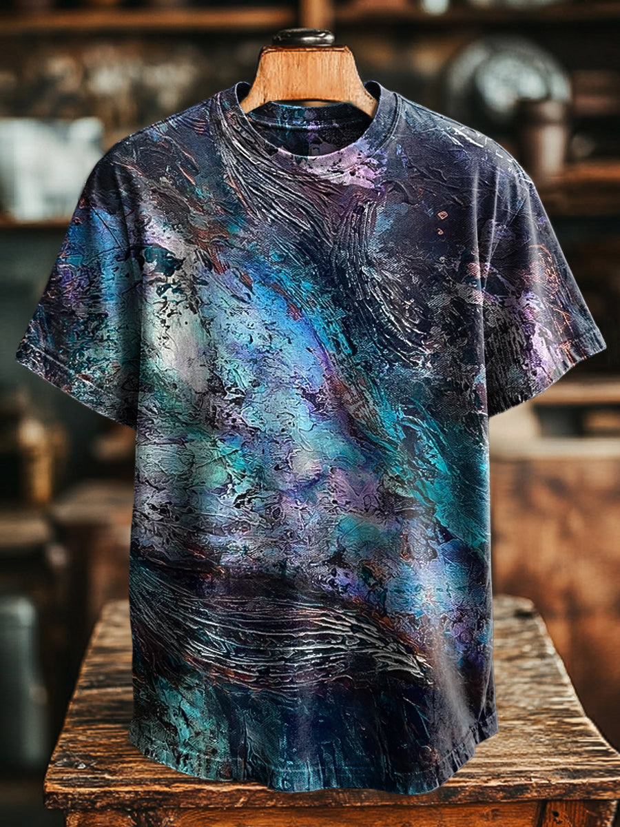 Unisex-Alltags-T-Shirt aus Vinyl mit abstrakter Kunst
