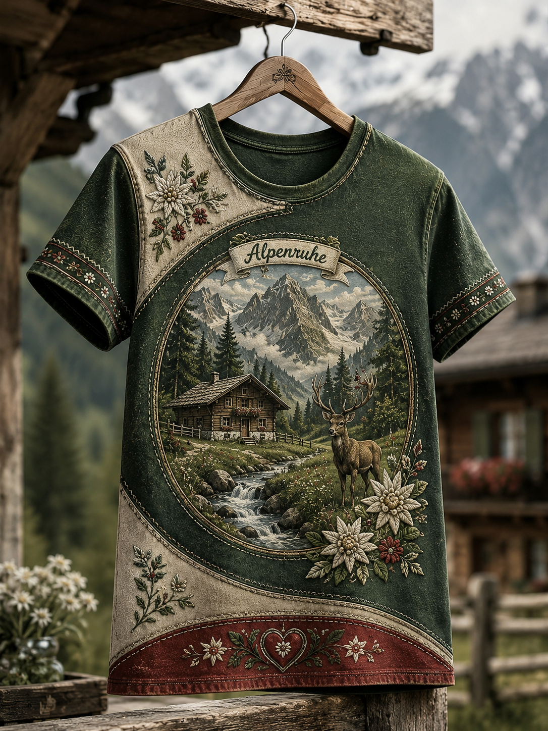 Frauen österreich ische ländliche Kultur Kurzarm T-Shirt