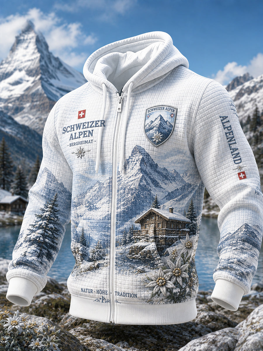 Langärmliges Strickjacke mit Kapuzen pullover für Herren