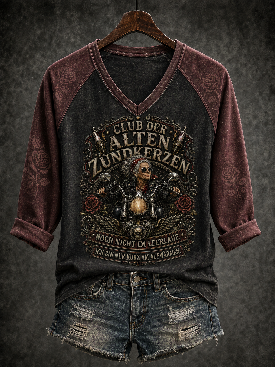 Frauen Humorvolles Slogan Leinen T-Shirt