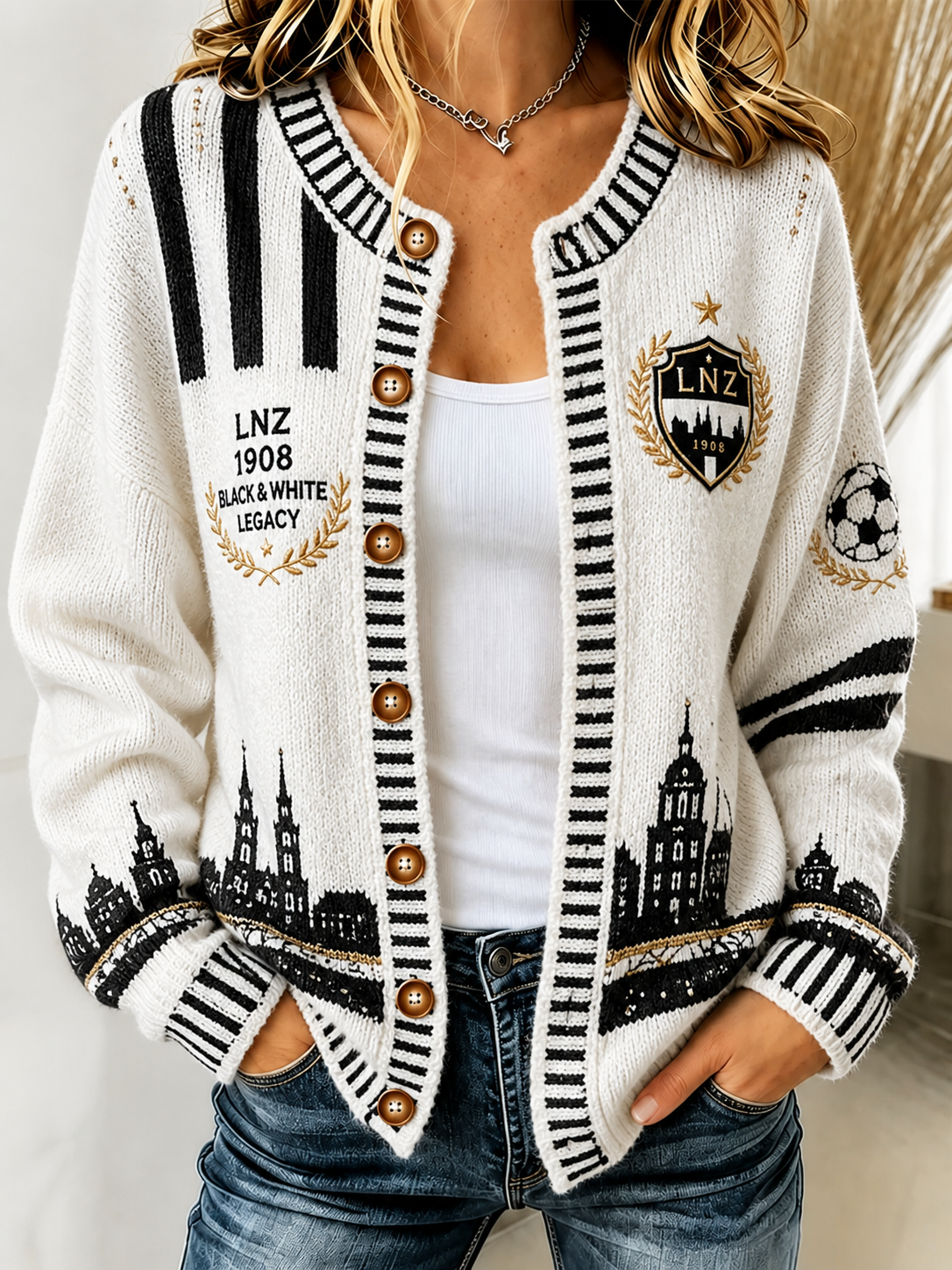 Damen-Strickjacke im Cardigan-Stil von Lask Linz