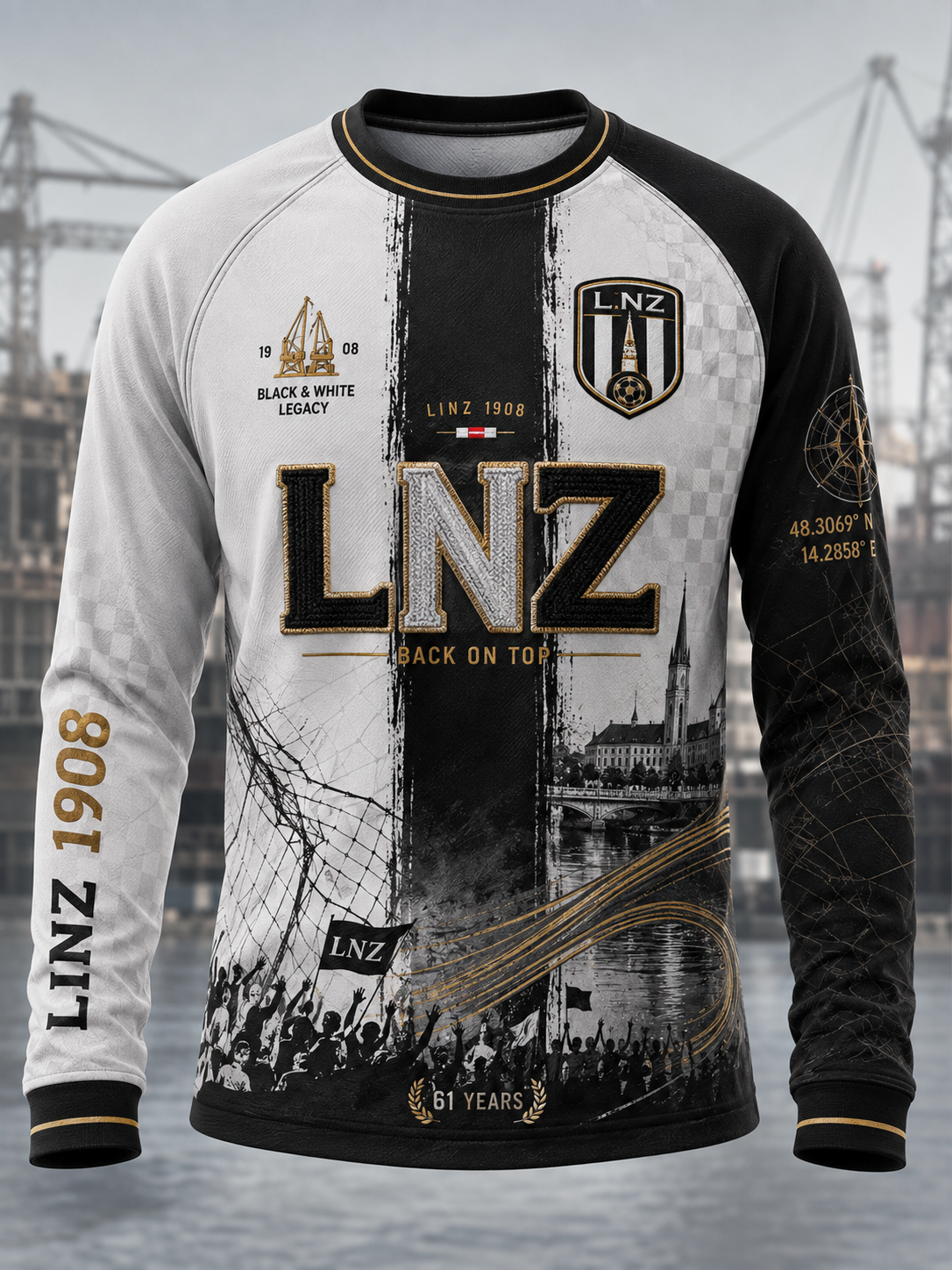 Herren-Lask Linz-Waffel-Longsleeve-T-Shirt