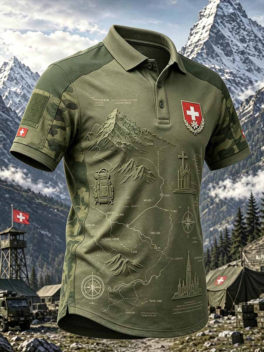 Herren-Polos hirt mit Schweizer Legion muster