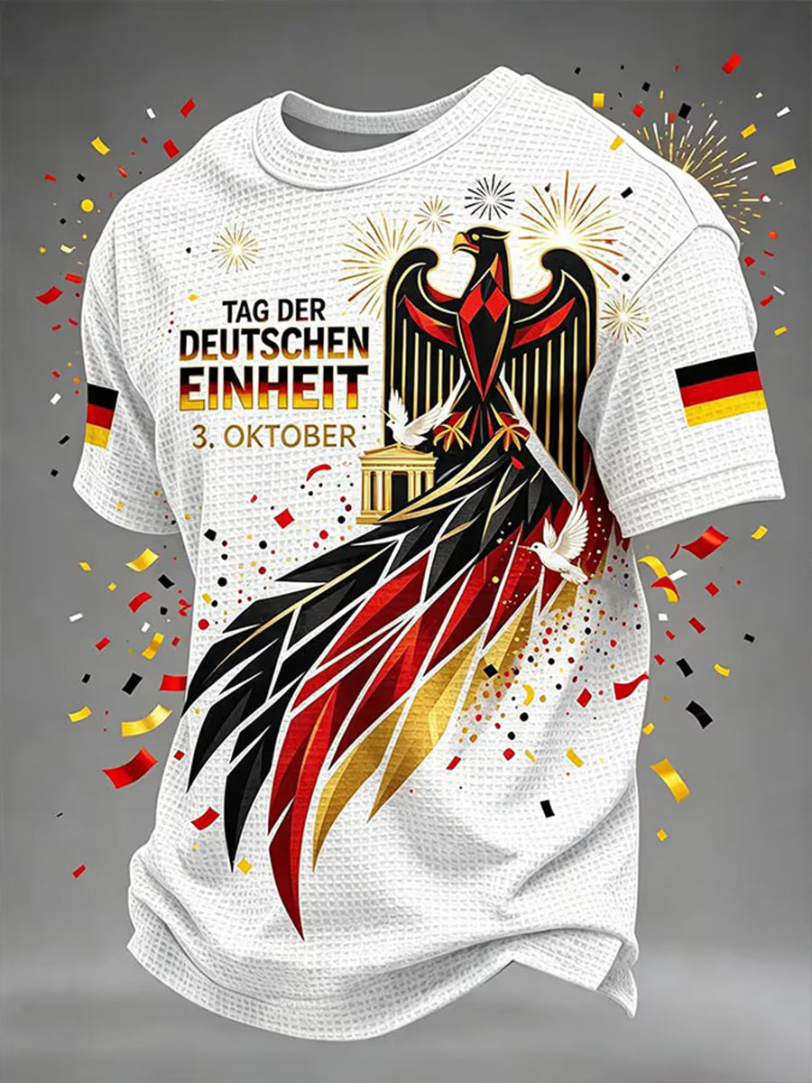 Herren Tag der Deutschen Einheit Pirnt Waffel T-Shirt