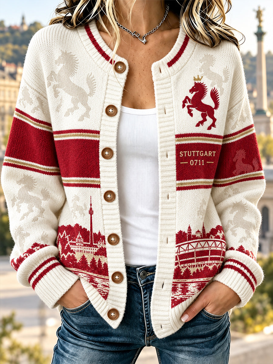 Damen-Strickjacke im Cardigan-Stil von