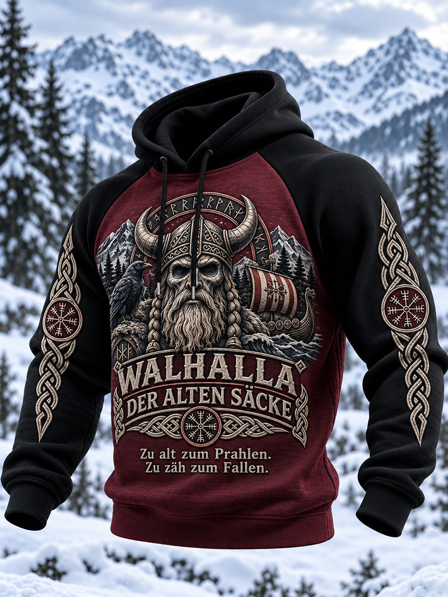 Männer Wikinger Stil Raglan Hoodie