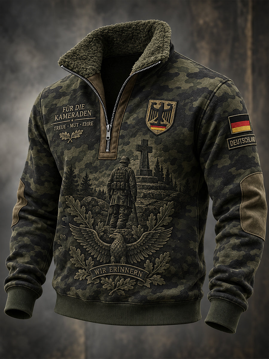 Herren Veteran Memorial Grafik druck mit Reiß verschluss