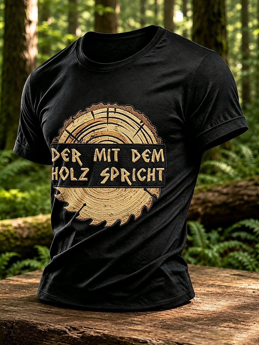 Herren-T-Shirt mit Outdoor- und Naturmotiv – Waldgrafik