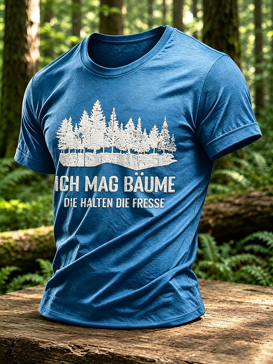 Herren-T-Shirt mit Outdoor- und Naturmotiv – Waldgrafik