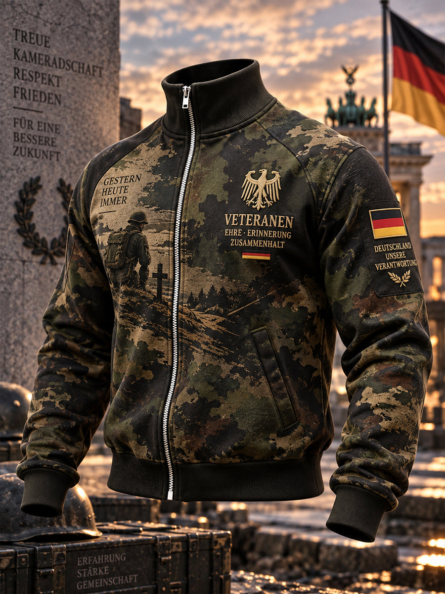 Langarm jacke für Herren mit Veteran Memorial Grafik druck