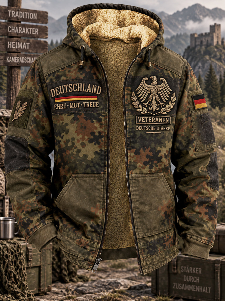 Langarm-Kapuzen jacke für Herren mit Veteran Memorial Grafik druck