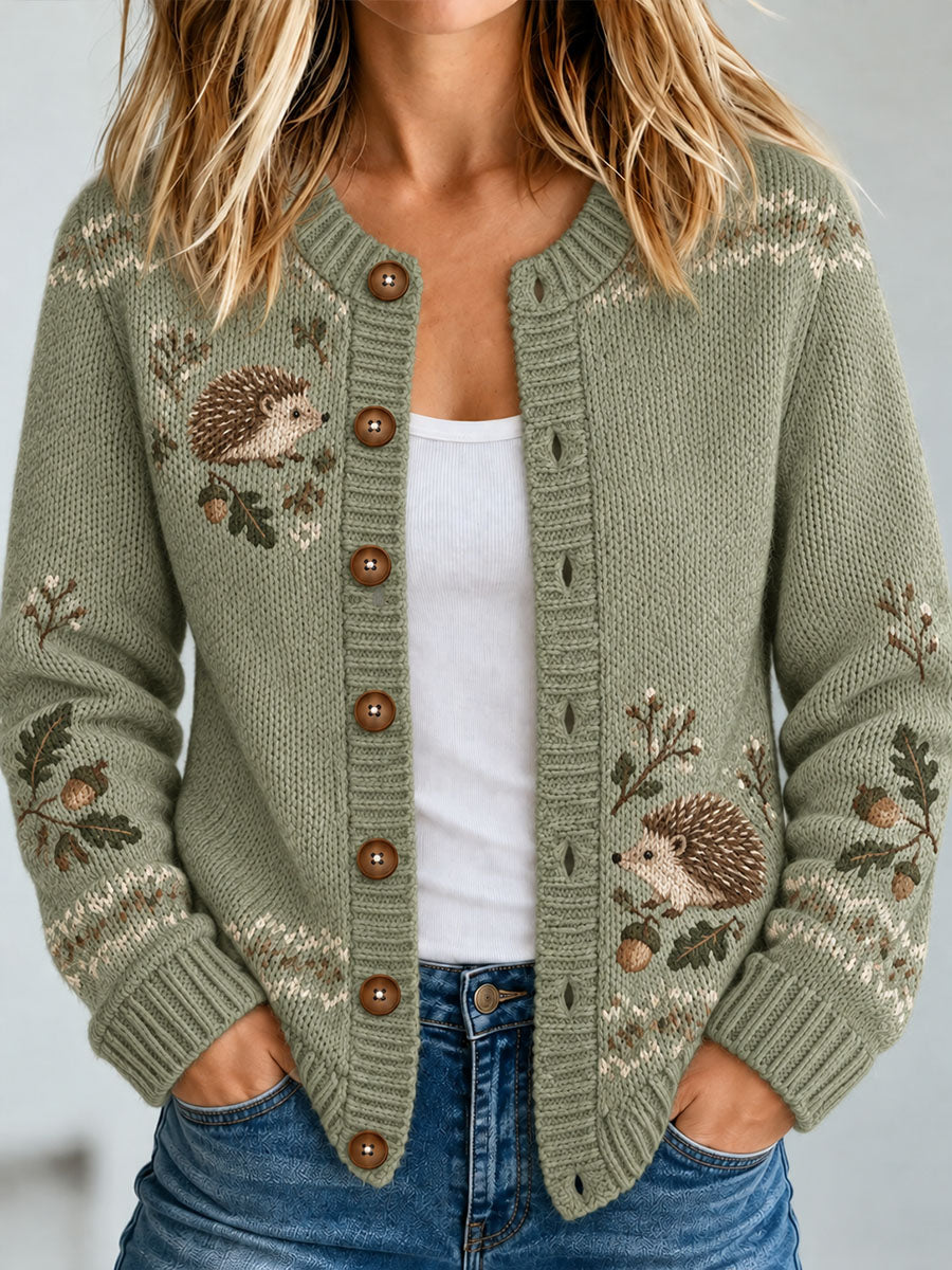 Damen-Häkel-Wintercardigan
