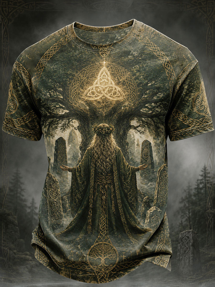 Herren-Casual-T-Shirt mit keltischem Muster