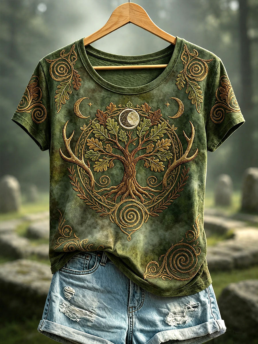 Kasual-T-Shirt für Damen mit keltischem Muster