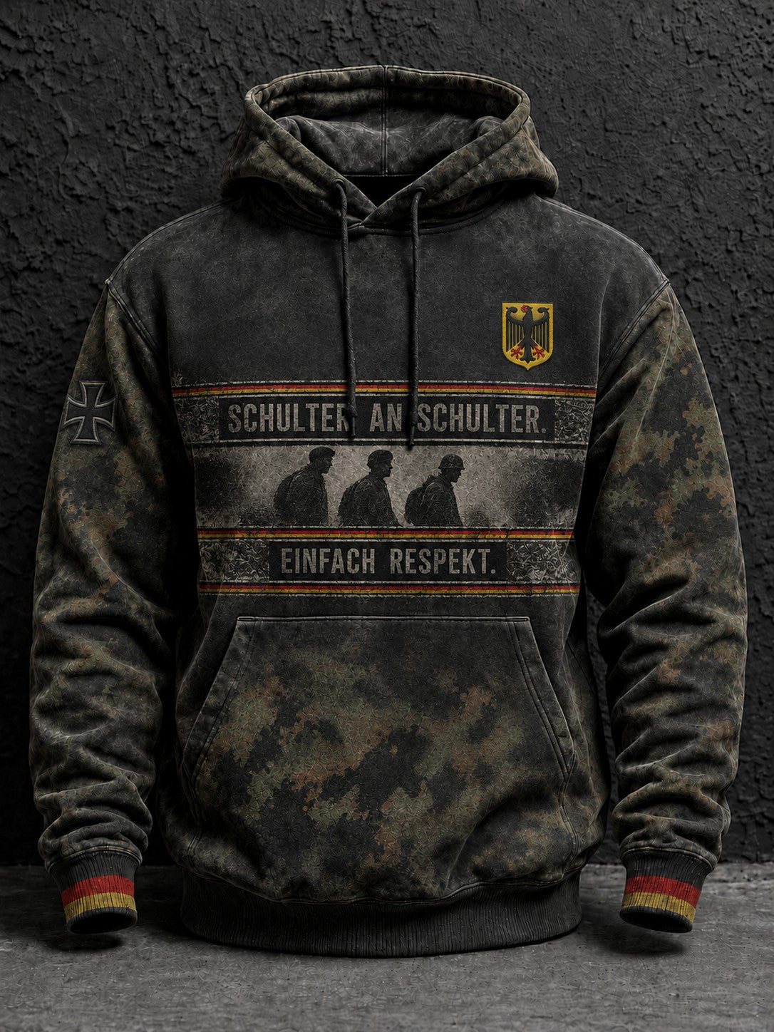 Herren Deutschland Volkstrauertag Tag bedruckte Kapuzenjacke