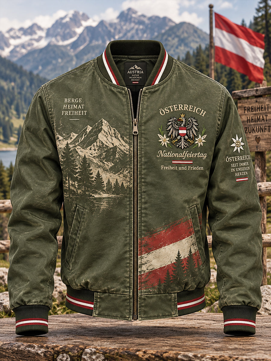 Herren-Jacke mit Langarm und Nationalfeiertagsmotiv