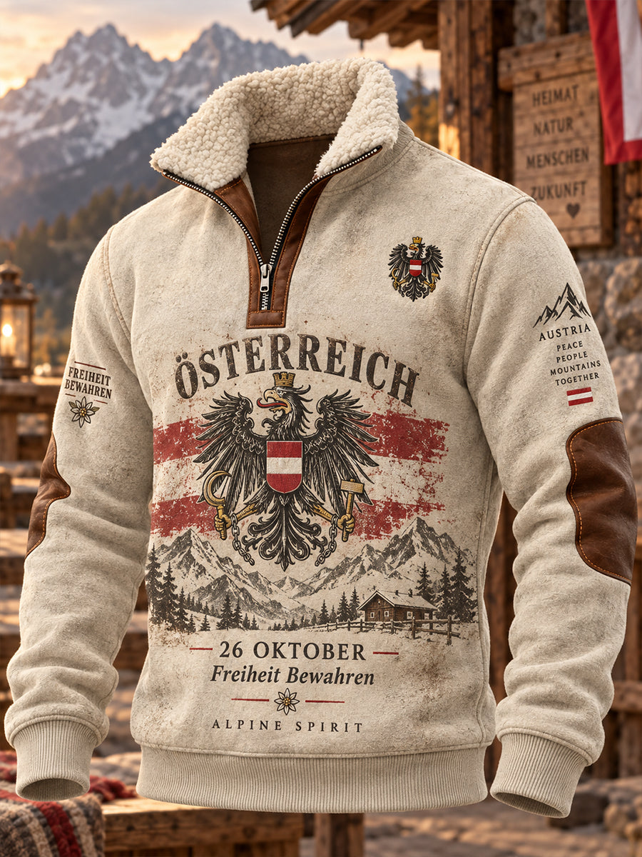Herren-Kapuzenpullover mit Rundhalsausschnitt und langen Ärmeln, limitierte Sonderedition zum Nationalfeiertag