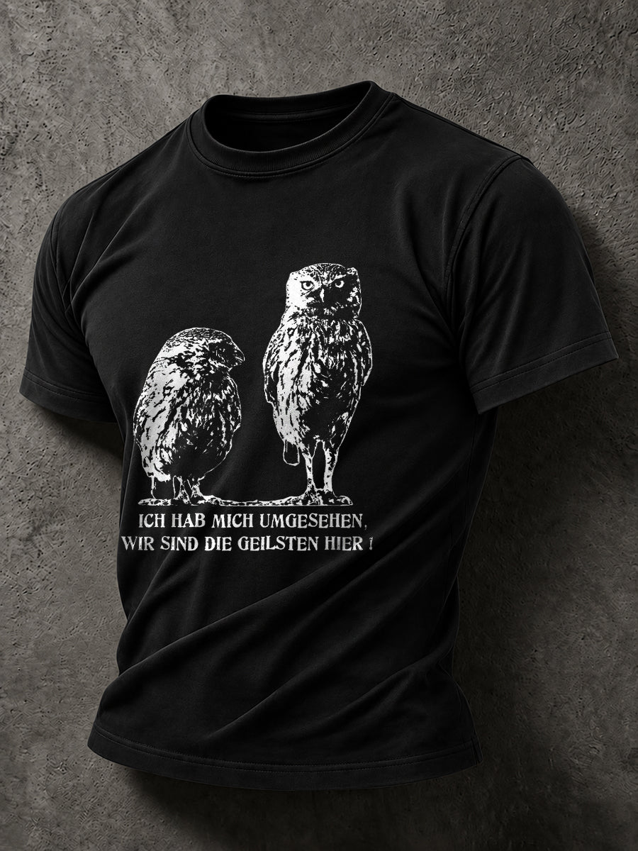 Lässiges Herren-T-Shirt mit witzigem deutschem Spruch-Print