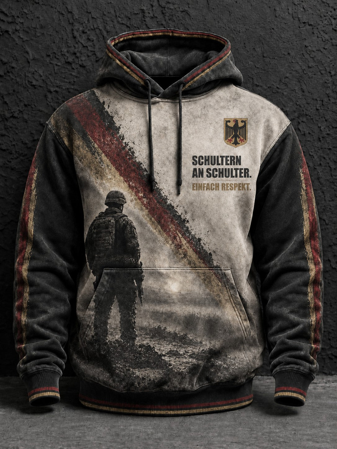 Herren Deutschland Volkstrauertag Tag bedruckte Kapuzenjacke