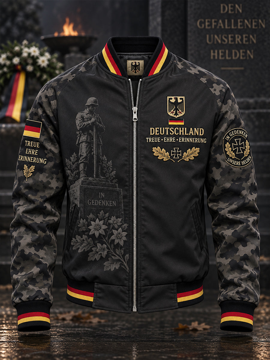 Herren-Jacke mit grafischem Veteranen-Gedenkdruck