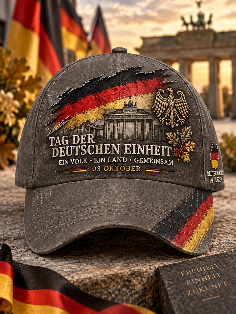 Gedenk-Mütze mit grafischem Aufdruck zum Tag der Einheit der Männer