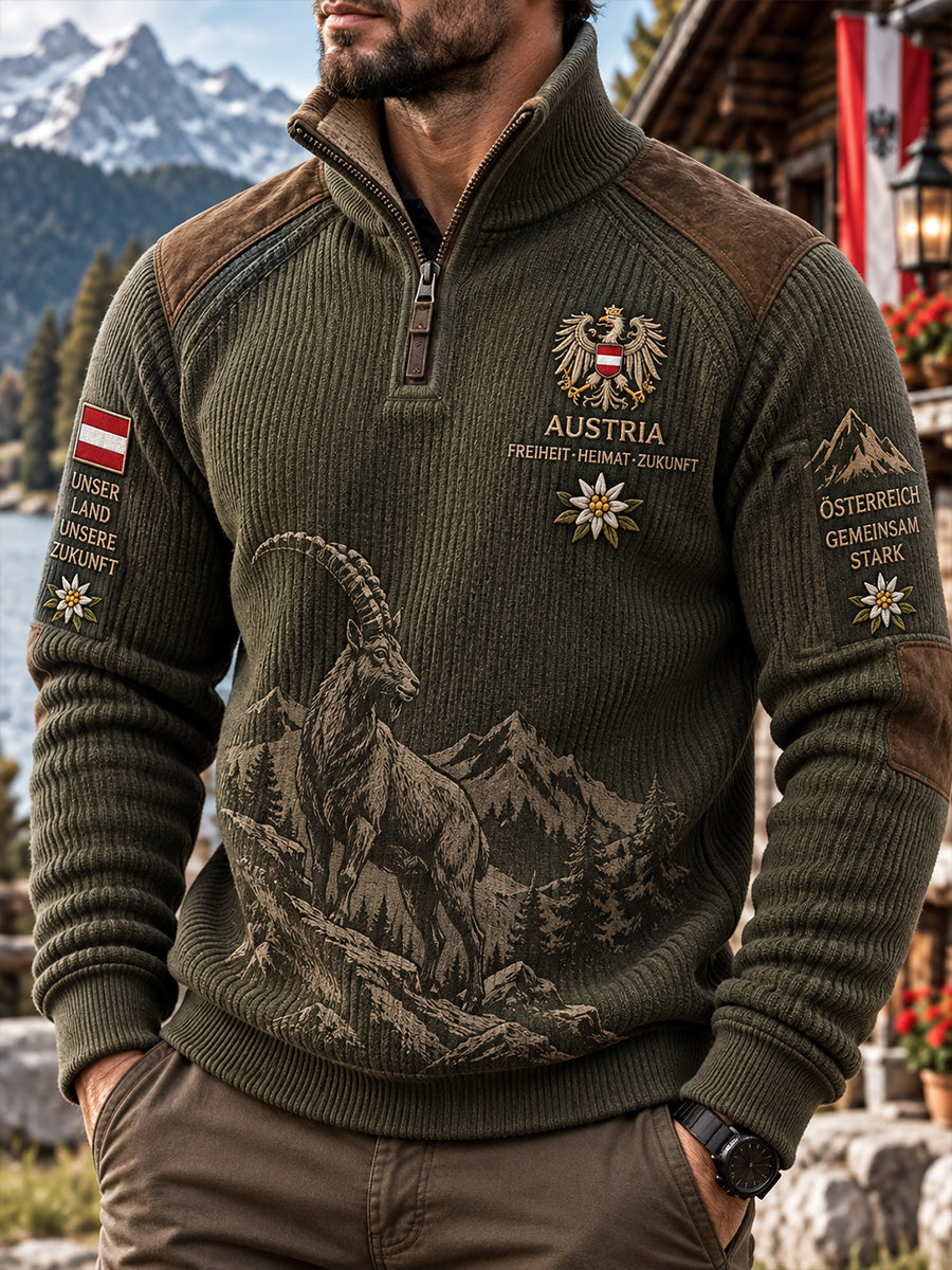Herren National feiertag-Themen druck Mock-Neck Raglan-Ärmel Sweatshirt
