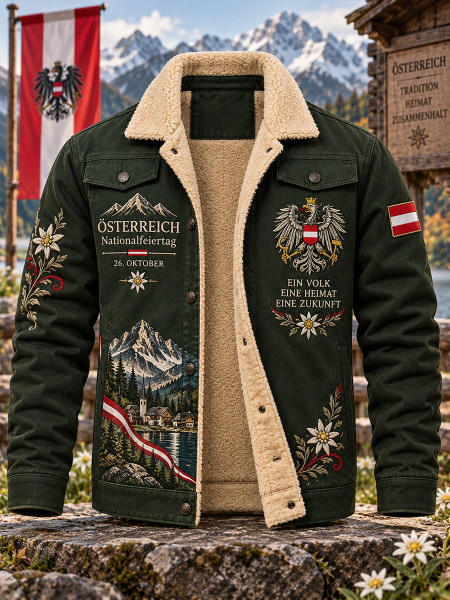 Herren National feiertag Gedenk druck Fleece-Langarm jacke
