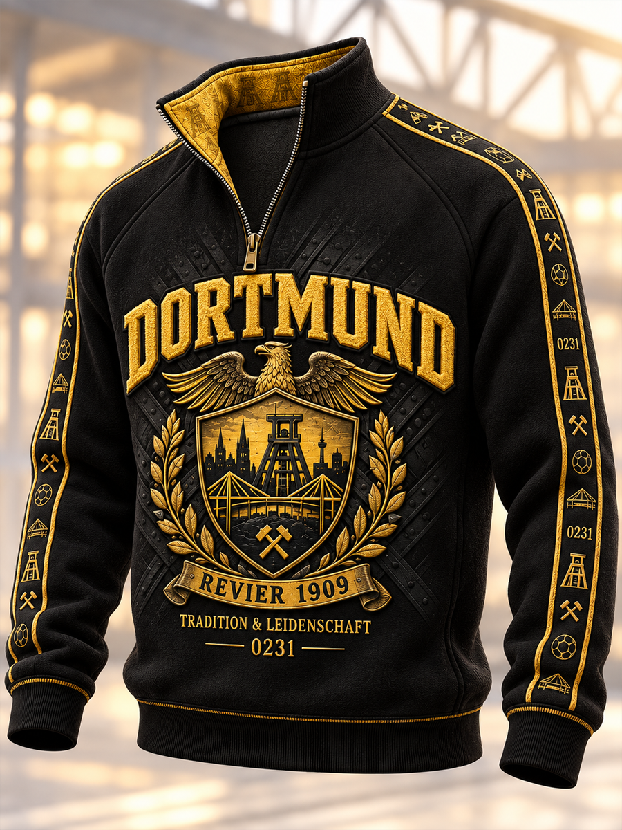 Herren-Dortmund-Kapuzenpullover mit Reißverschluss
