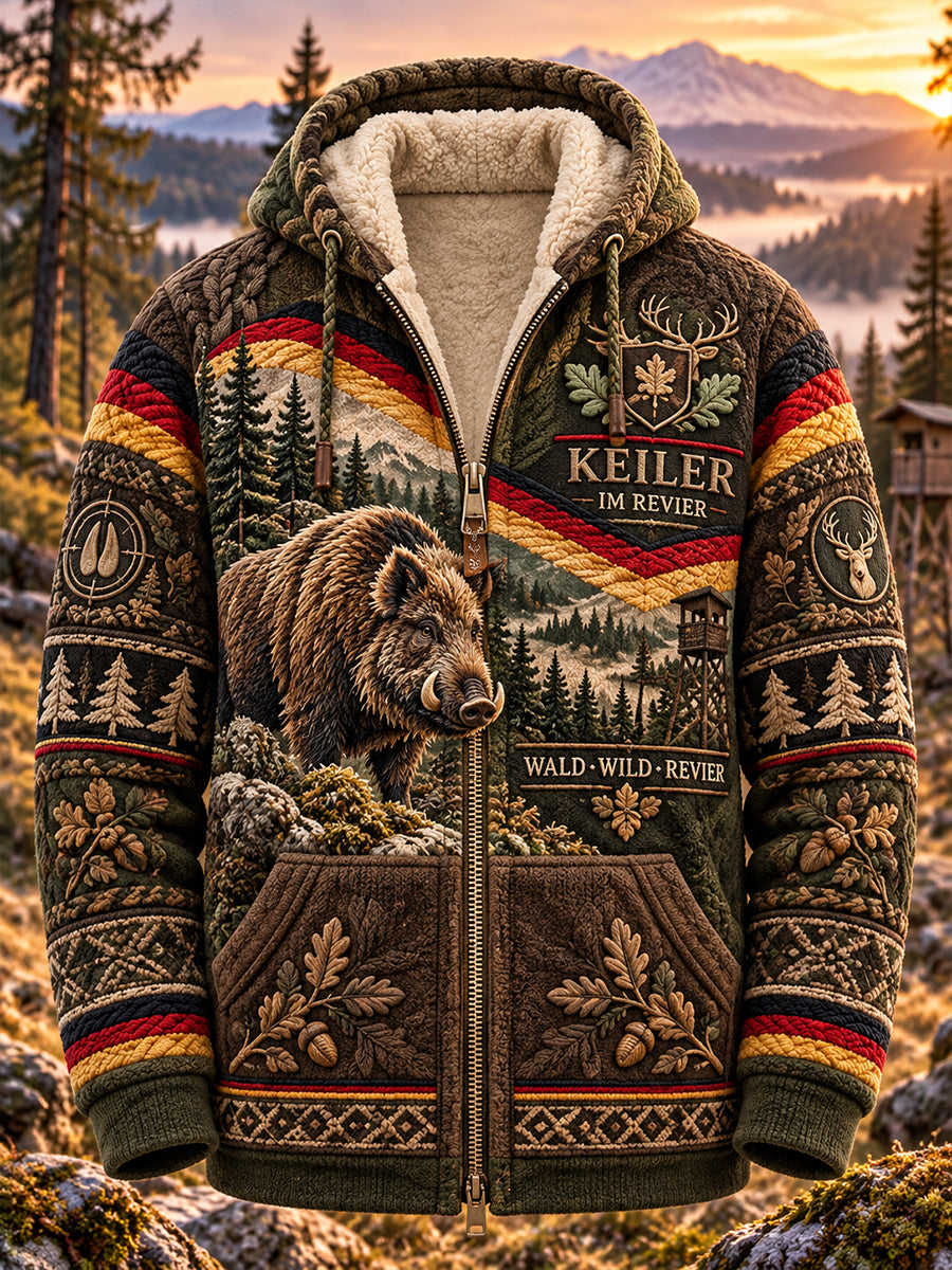 Herren-Flanellkapuzenjacke für die deutsche Jagdsaison
