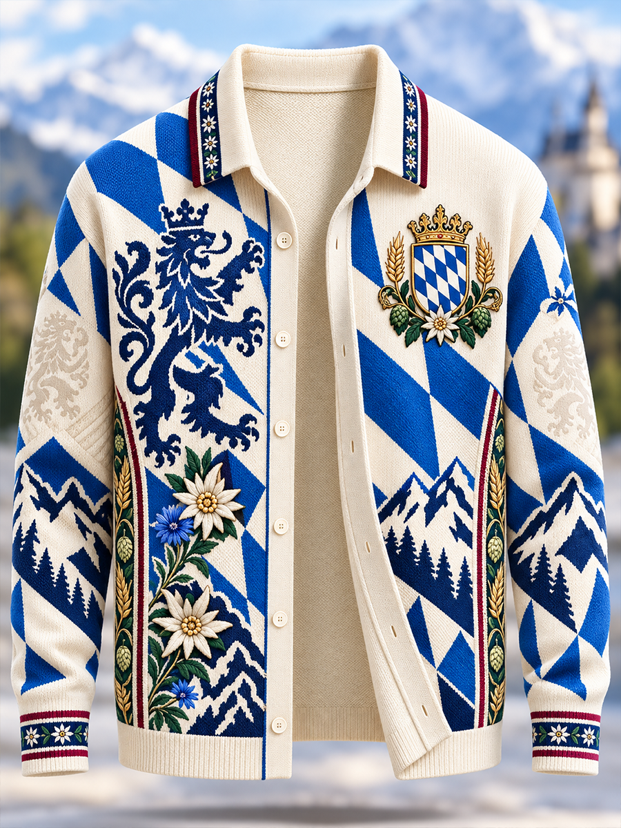 Bayerische Kunst imitation Woll pullover für Männer