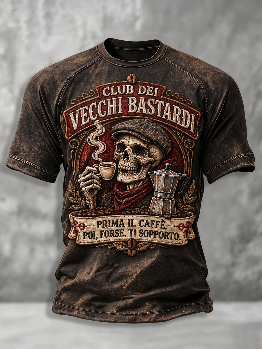 T-shirt casual da uomo con stampa di uno slogan divertente