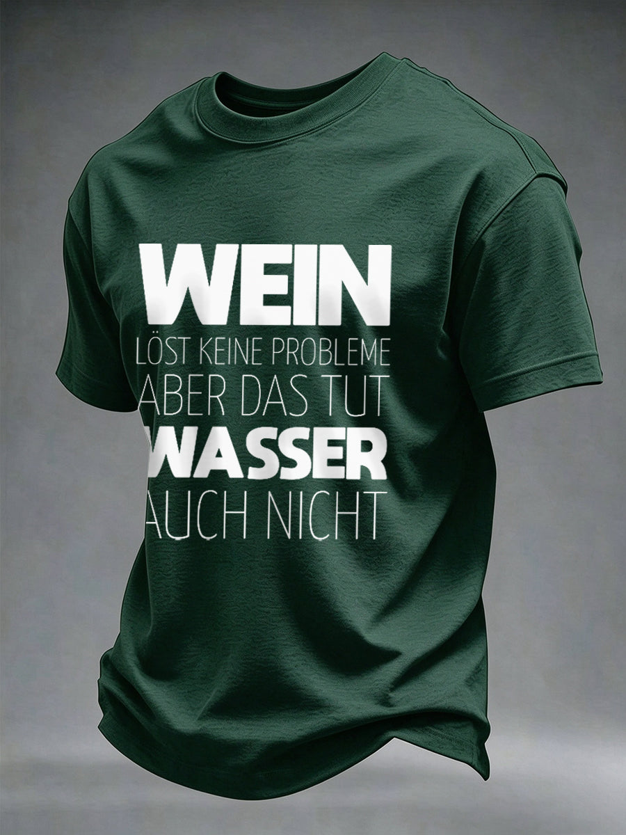 Herren-T-Shirt mit Glühwein-Print und kurzen Ärmeln
