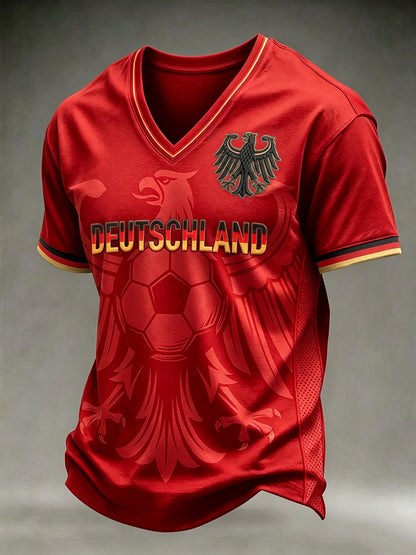 Herren-T-Shirt mit deutschem Fußball-Liebhaber-Print