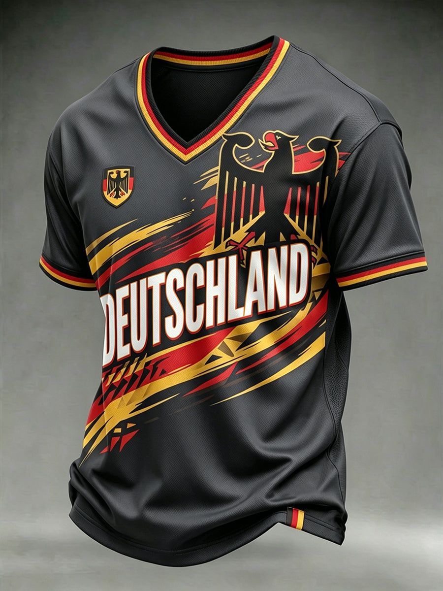 Herren-T-Shirt mit deutschem Fußball-Liebhaber-Print
