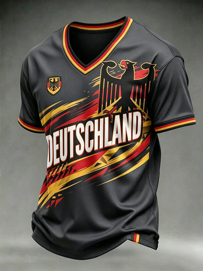 Herren-T-Shirt mit deutschem Fußball-Liebhaber-Print