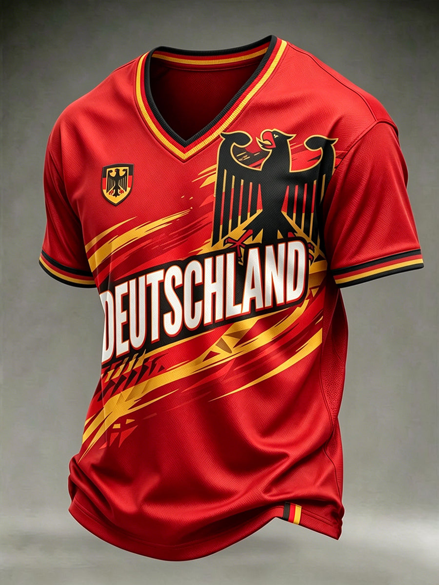 Herren-T-Shirt mit deutschem Fußball-Liebhaber-Print