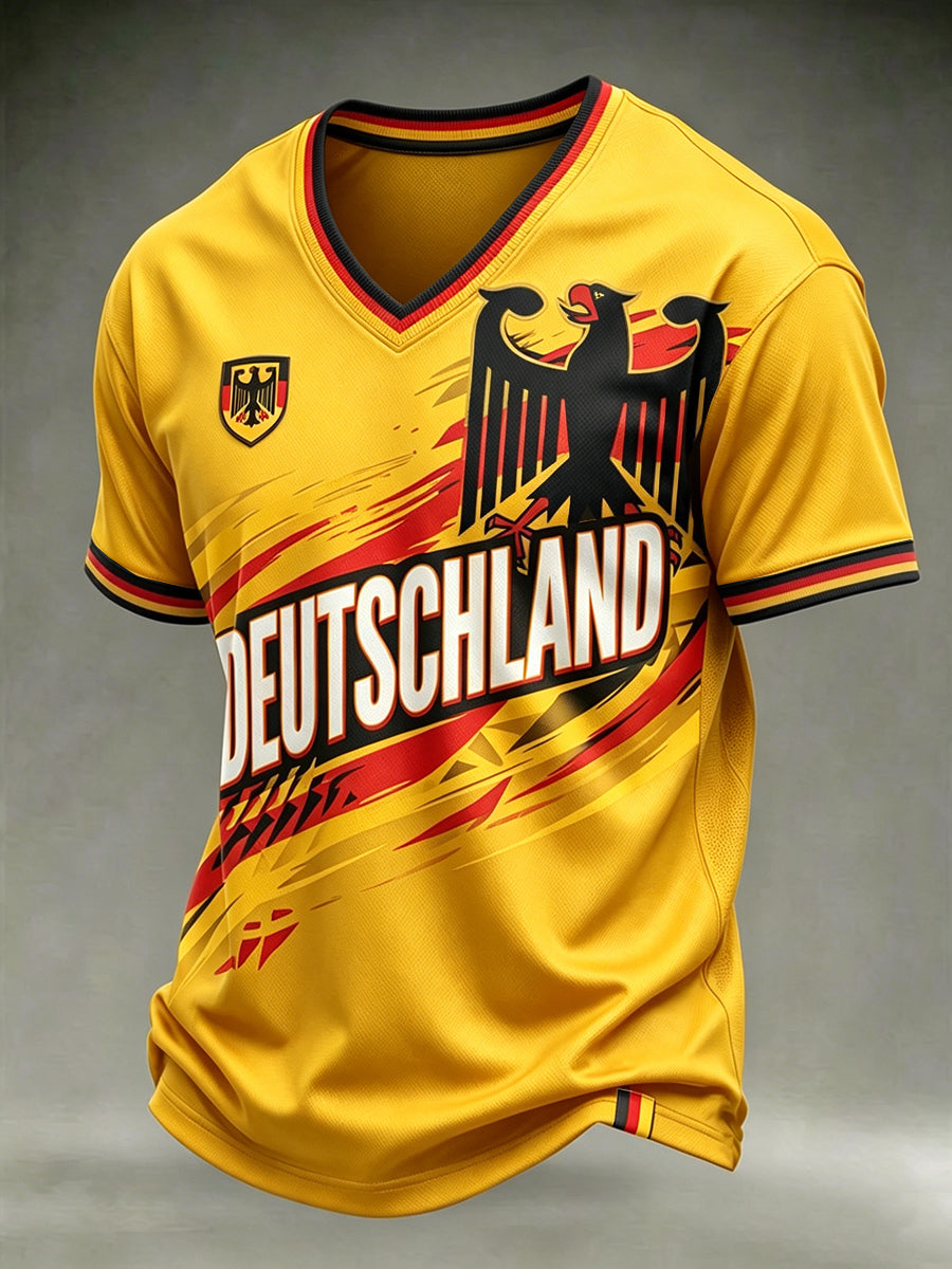 Herren-T-Shirt mit deutschem Fußball-Liebhaber-Print