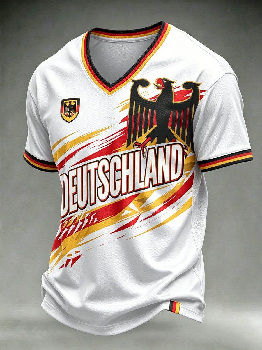 Herren-T-Shirt mit deutschem Fußball-Liebhaber-Print