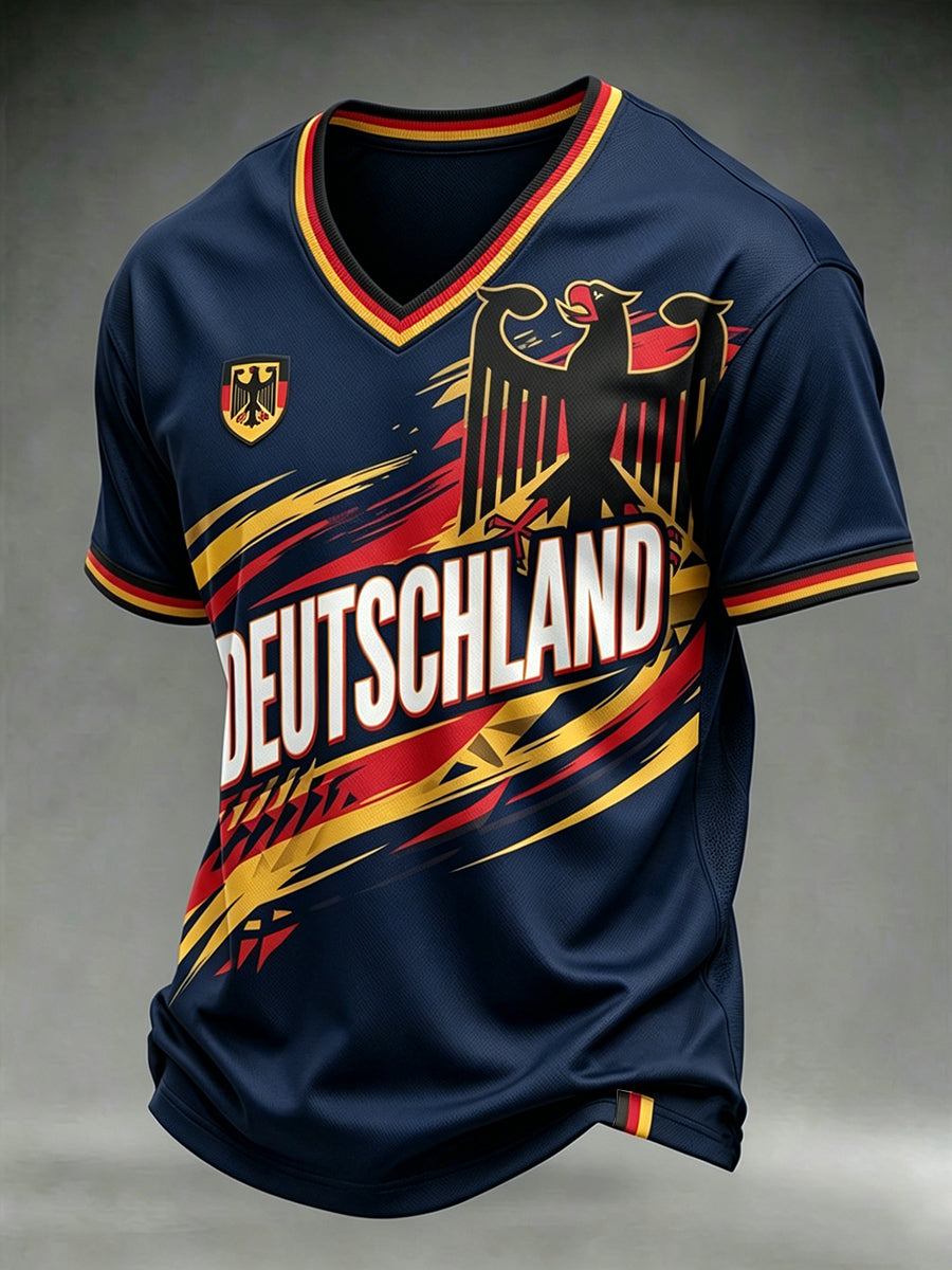 Herren-T-Shirt mit deutschem Fußball-Liebhaber-Print