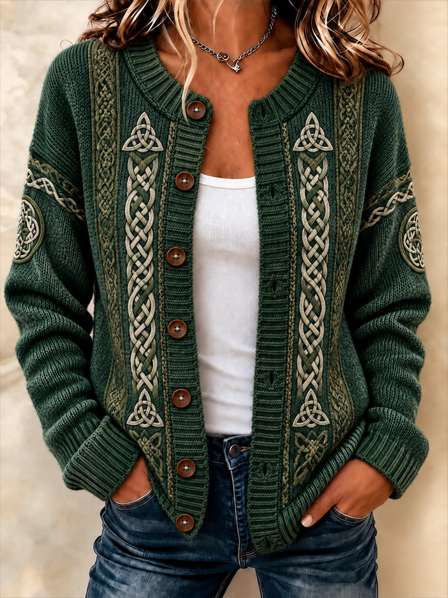 Damen Mantel im keltischen Stil Cardigan-Stil