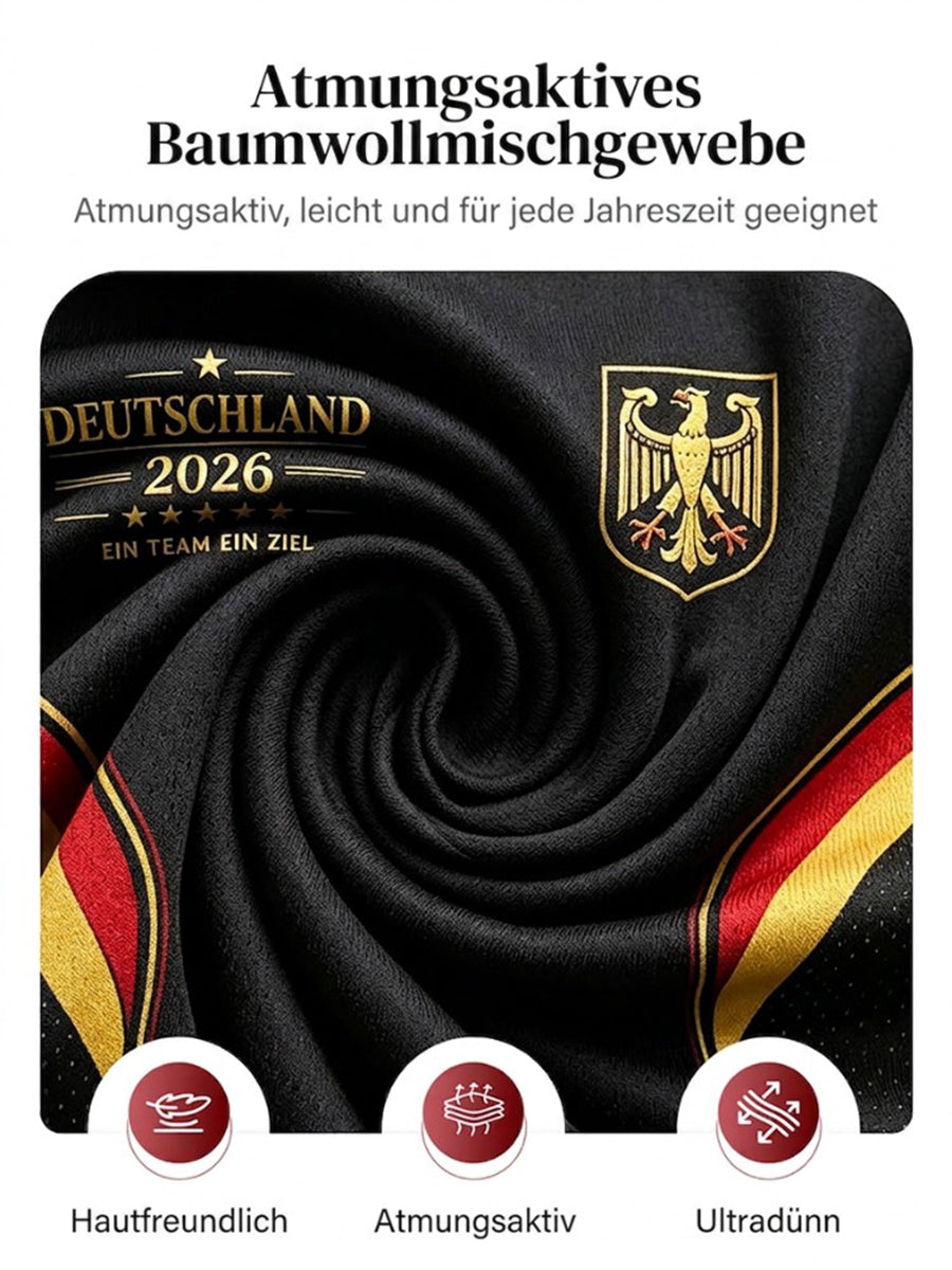 Damen-Fußballfan-T-Shirt mit Deutschland-Print und V-Ausschnitt