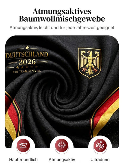Damen-Fußballfan-T-Shirt mit Deutschland-Print und V-Ausschnitt