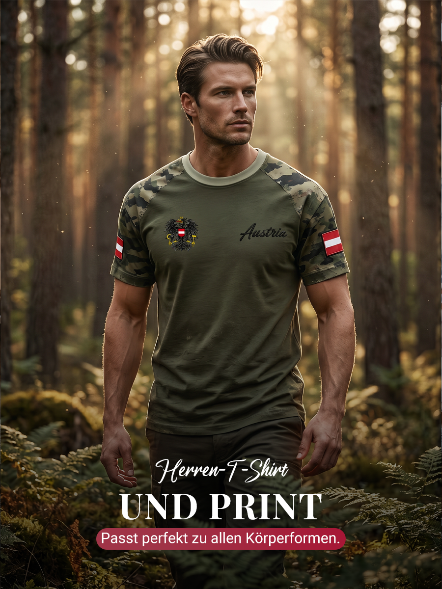 Herren-T-Shirt mit gebrauchtem Effekt und Print