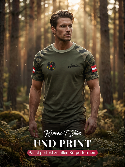 Herren-T-Shirt mit gebrauchtem Effekt und Print